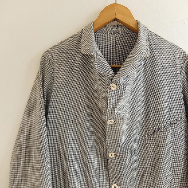 1890's1900's FRENCH Hound's Tooth Check Farmers Jacket