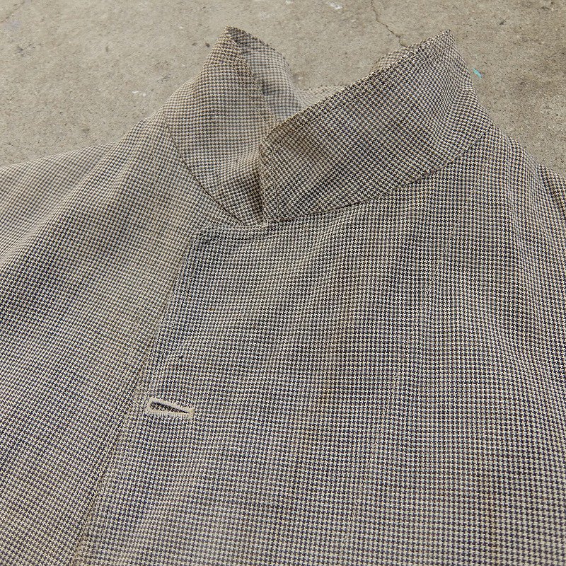 1890's〜1900's FRENCH Hound's Tooth Check Farmers Jacket