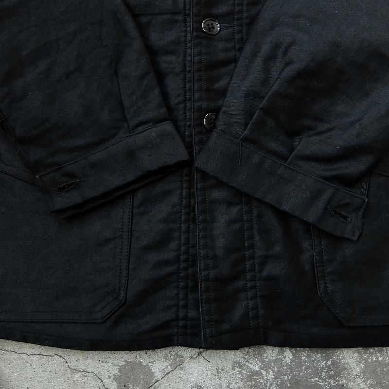 1930's1940's French Black Moleskin Work Jacket