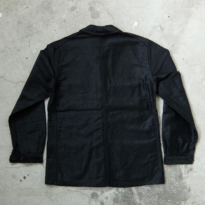 1930's1940's French Black Moleskin Work Jacket