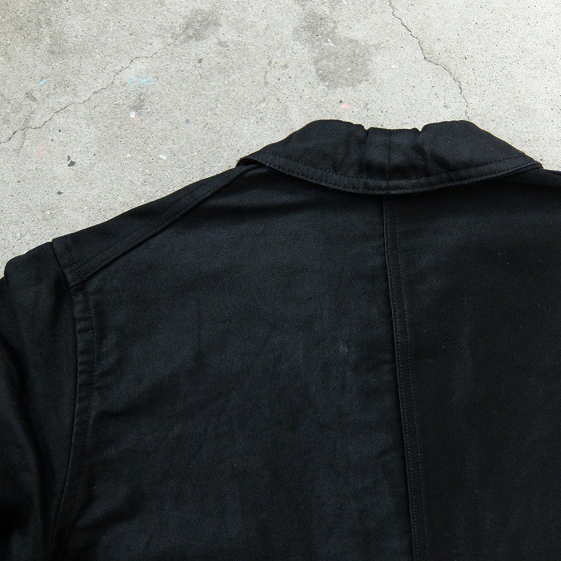 1930's1940's French Black Moleskin Work Jacket