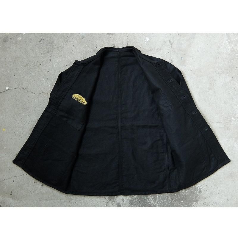 1930's1940's French Black Moleskin Work Jacket