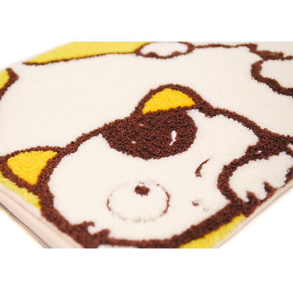 【生産終了品】サガラ刺繍フラットポーチ（タマ＆ポチ）　TF03　TA