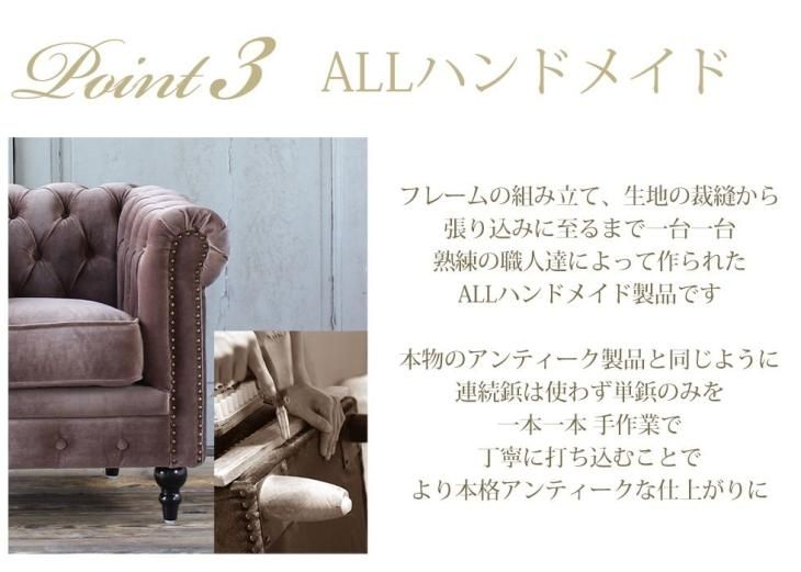 ヴィンセント チェスターフィールドソファ 1人掛け　グレー ベルベット vc1f37k リプロ C 83*78*69