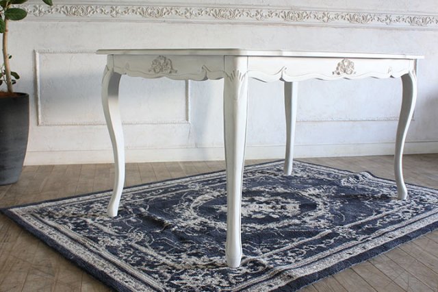 ロマンス家具　HAMPTON　クラシカル ダイニングテーブル(幅135cm)　rkt-1692aw