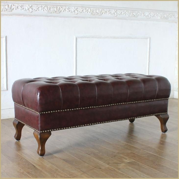 英国調 ロングスツール Lサイズ　チョコレートPUレザー(合皮)　9015-l-5p38b リプロ B 105*45*45