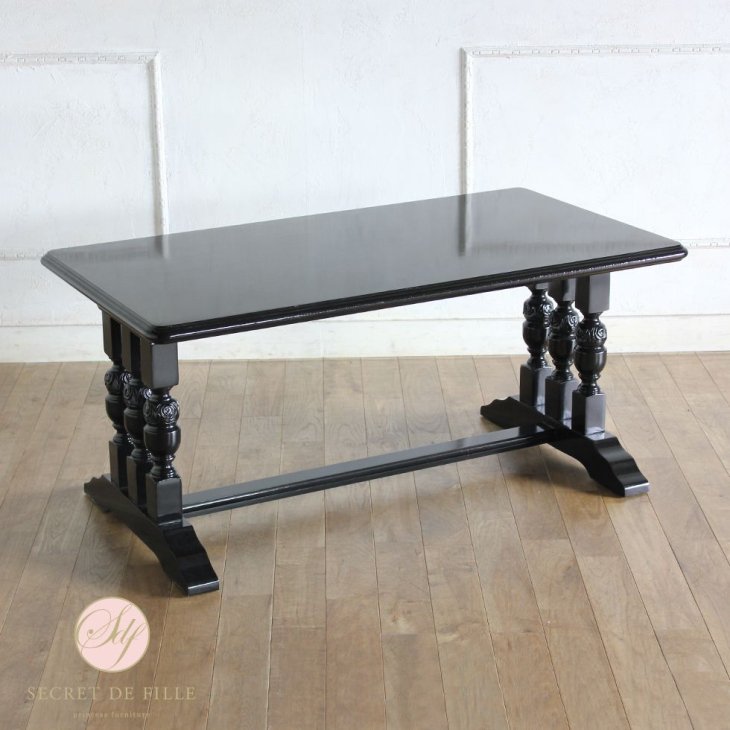 ローテーブル ブラック ブルボーズレッグ　2026-8 リプロ C 110x60x50