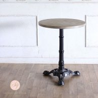 カフェテーブル Φ60cm 3本脚 オーク材 プラスターウッド ブラック frt1-60r-lb-1 リプロ