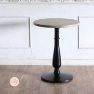 カフェテーブル Φ60cm 丸脚 オーク材 プラスターウッド ブラック frt1-60r-lb-3 リプロ
