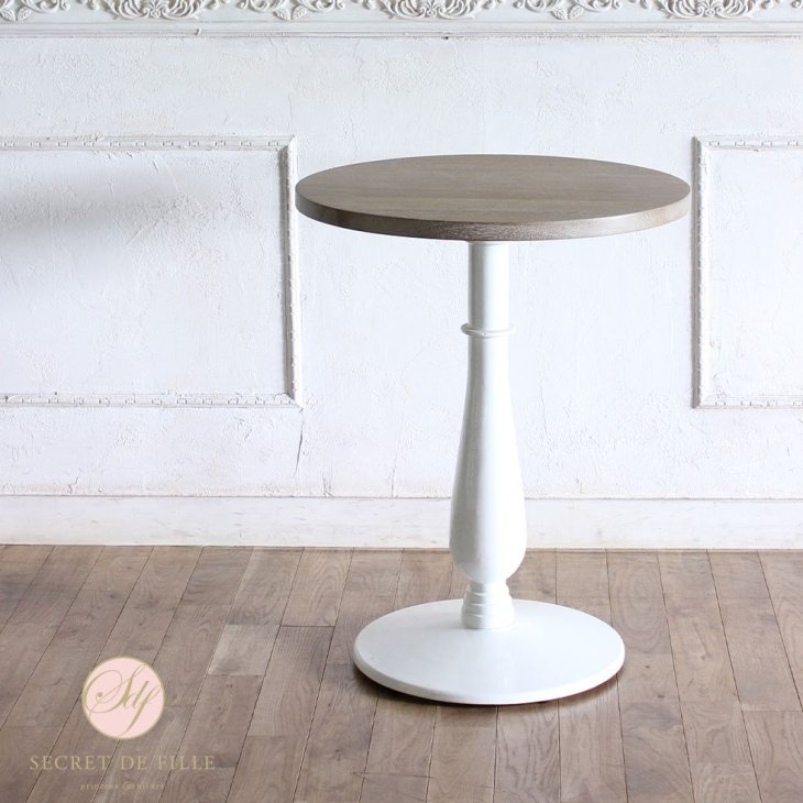 カフェテーブル Φ60cm 丸脚 オーク材 プラスターウッド ホワイト frt1-60r-lw-3 リプロ