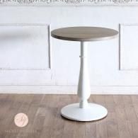 カフェテーブル Φ60cm 丸脚 オーク材 プラスターウッド ホワイト frt1-60r-lw-3 リプロ
