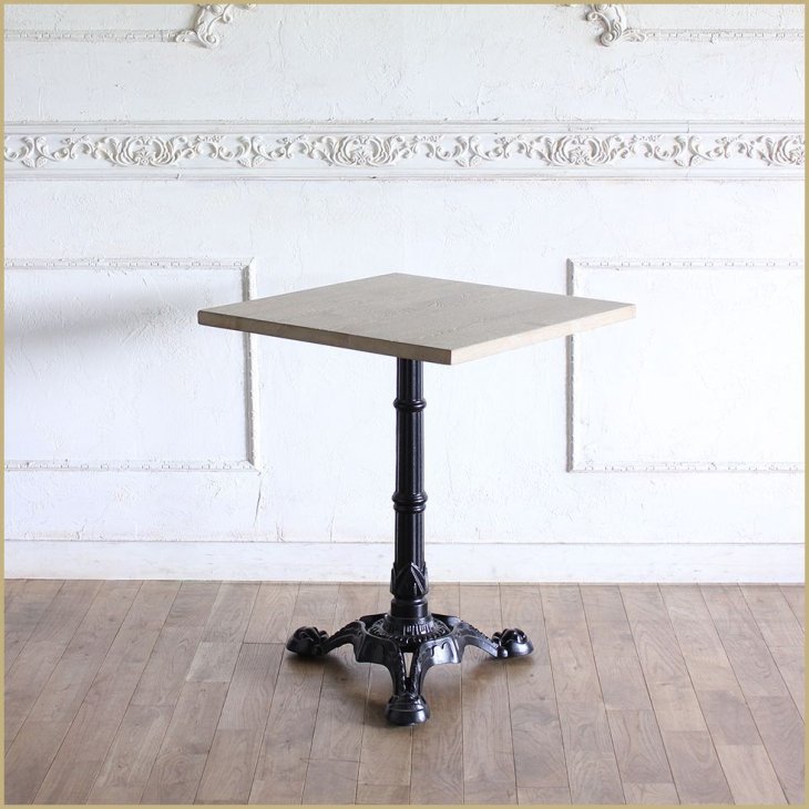 カフェテーブル 60cm角 3本脚 オーク材 プラスターウッド ブラック frt1-60s-lb-1 リプロ