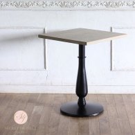 カフェテーブル 60cm角 丸脚 オーク材 プラスターウッド ブラック frt1-60s-lb-3 リプロ