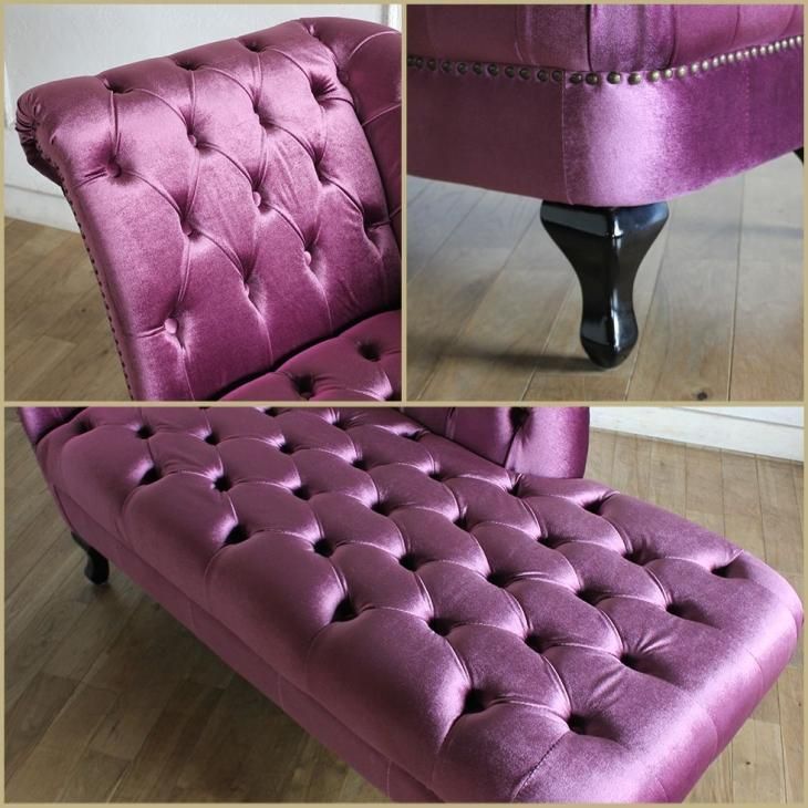 英国調 カウチソファ 2人掛け ロイヤルパープル ベルベット vkf222k