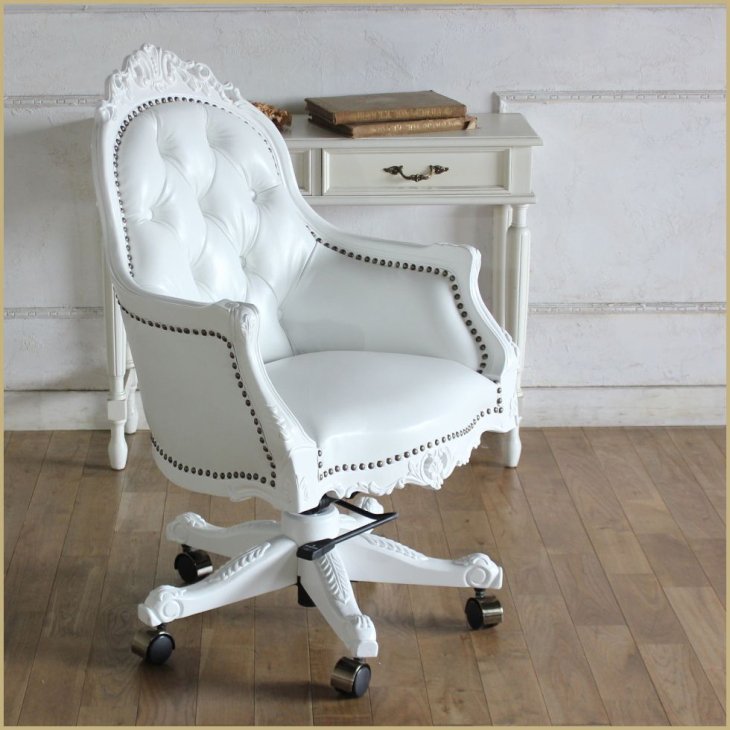 A 椅子 ロココ調 猫足 姫系 シャビーシック 白家具 ディスプレイ 