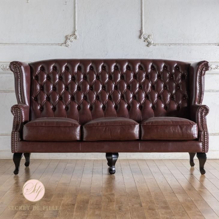 チェスターフィールドソファー PUレザータイプ
