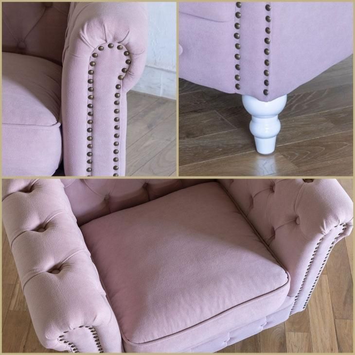 チェスターフィールド 1人掛けソファ ピンク VINCENT ② A0607 チェスターフィールド 1人掛けソファ ピンク VINCENT ② A0607