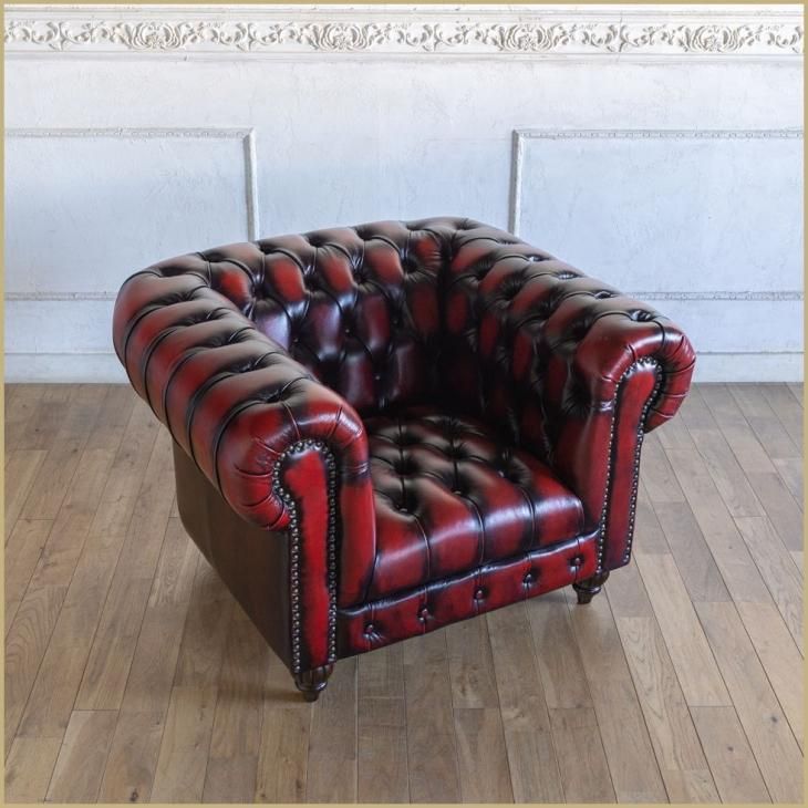 クラブマン チェスターフィールド ソファ アンティーク ヴィンテージ ビンテージ クラブマン チェスターフィールドソファ 1人掛け ボタン留め