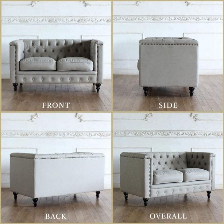 スクレドゥフィーユ ホワイトPUレザー 2人掛けソファ 2人掛けソファ