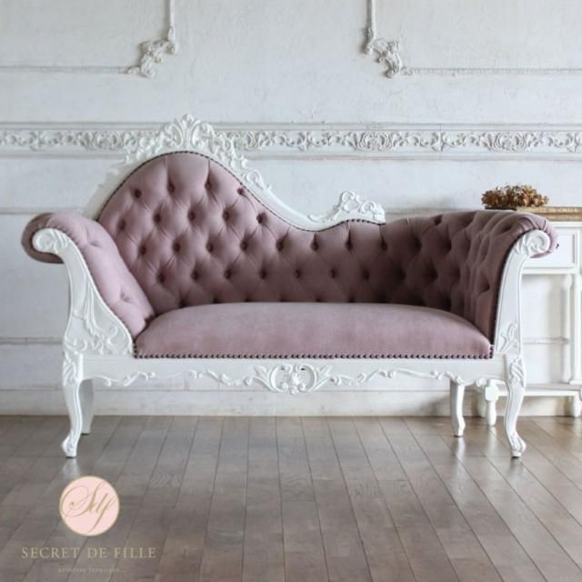 シンフォニーソファ 1人掛け ホワイトフレーム×スウィートローズ