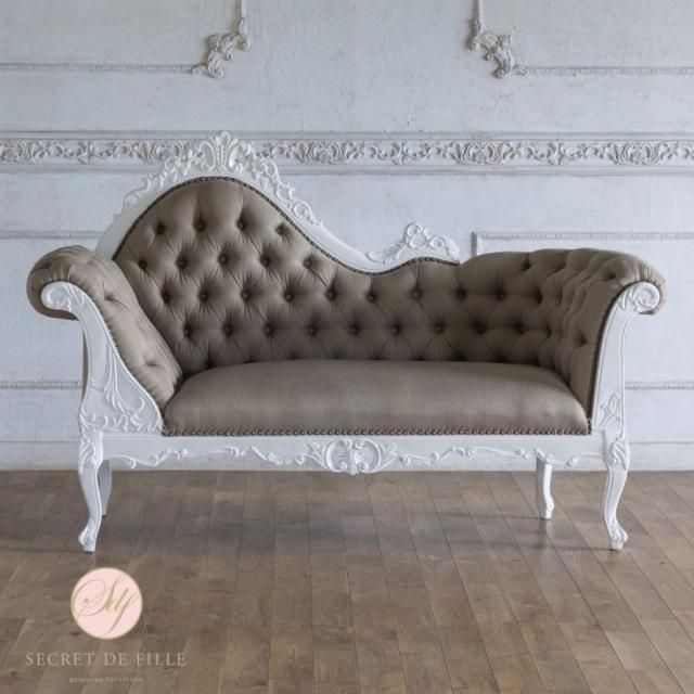カウチソファ(寝椅子) - 姫系家具、白家具、猫脚、アンティーク カウチソファ(寝椅子) - 姫系家具、白家具、猫脚、アンティーク