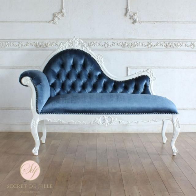 カウチソファ(寝椅子) - 姫系家具、白家具、猫脚、アンティーク カウチソファ(寝椅子) - 姫系家具、白家具、猫脚、アンティーク