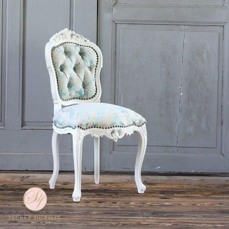 シンフォニー ダイニングチェア 猫脚 箔フレーム ゴールド×ブルーダマスク シンフォニー ダイニングチェア 猫脚 箔フレーム ゴールド