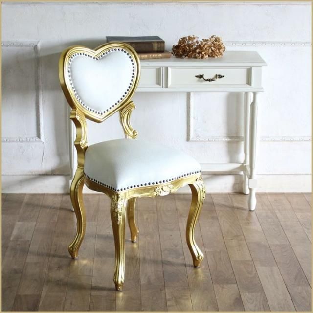ロココ調 おしゃれ ハート型背もたれ 椅子 1脚 ロココ調 おしゃれ ハート型背もたれ 椅子 1脚 ハート型チェア