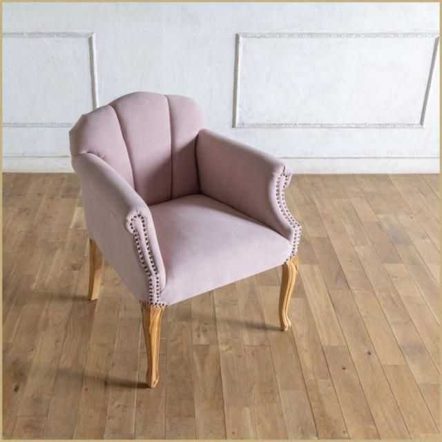 シェル チェア 1人掛け　ナチュラルウッド脚×シャーベットピンク(ファブリック) 6096-7f237 リプロ B 65*60*75