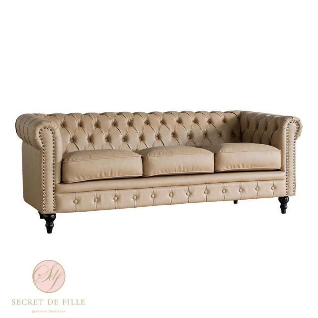 【スクレドゥフィーユ】姫系ソファ アンティーク風（3人掛け）ホテルライク スクレドゥフィーユ】姫系ソファ アンティーク風（3人掛け）ホテル