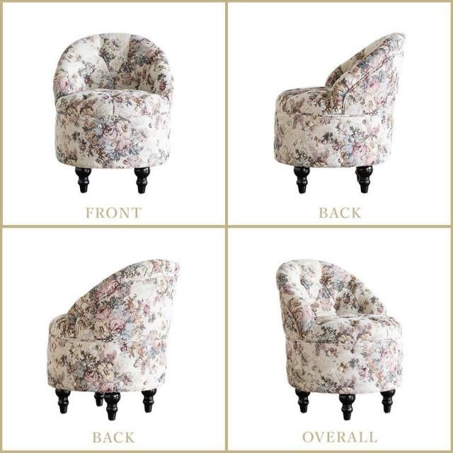 ローバックチェアスツール アンティークフラワー(ファブリック) nf254b