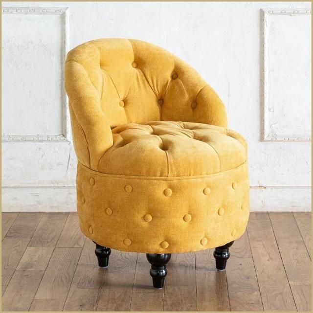 ローバックチェアスツール　マスタード(ファブリック) nf261b リプロ B 50*50*60