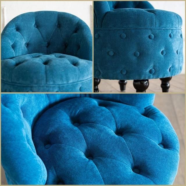 ローバックチェアスツール　スプリングブルー(ファブリック) nf264b リプロ B 50*50*60