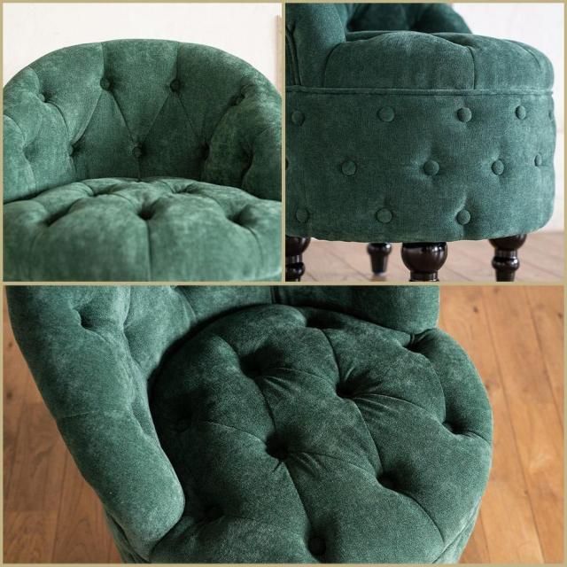 ローバックチェアスツール　フォレストグリーン(ファブリック) nf274b リプロ B 50*50*60