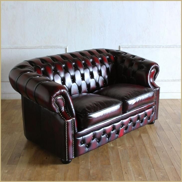 【きょうか】イタリア製ダークブラウン レザー チェスターフィールドソファ きょうか】イタリア製ダークブラウン レザー チェスター