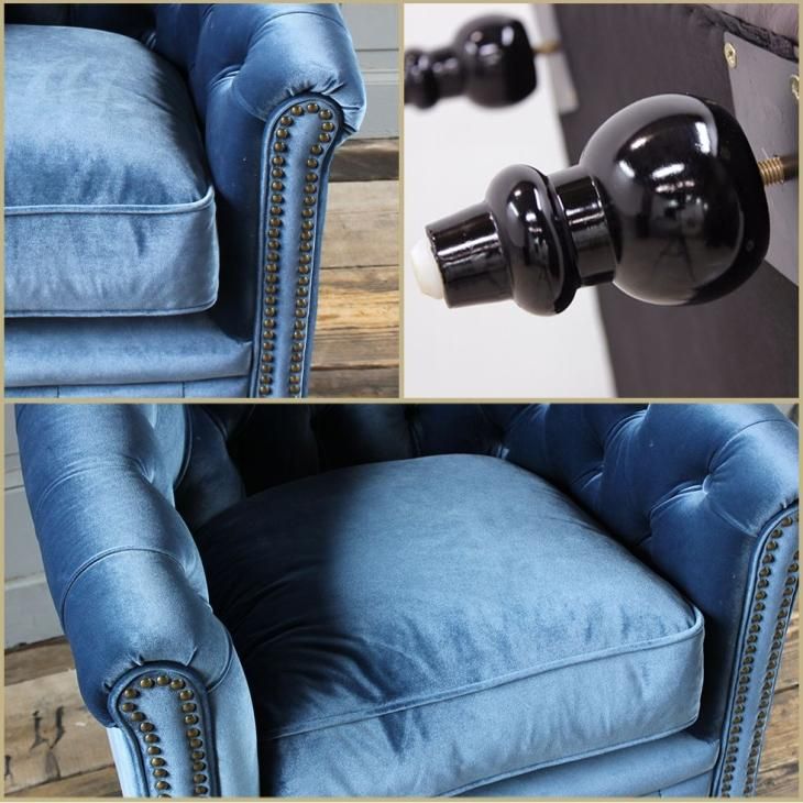 チェスターフィールド ソファ VLシリーズ 1人掛け ブルー