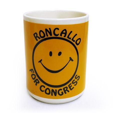 スマイリーフェイス Roncallo For Congressマグです 陶器製 アメリカ製 スマイリーフェイス Roncallo For Congressマグです 陶器製 アメリカ製