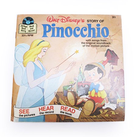 ウォルトディズニー ブック 絵本 レコード Pinocchio ピノキオ です
