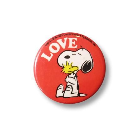 スヌーピー ウッドストック 缶バッチ Love です スヌーピー ウッドストック 缶バッチ Love です
