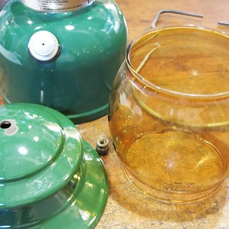 オールドコールマンランタン200A グリーン アンバーグローブ