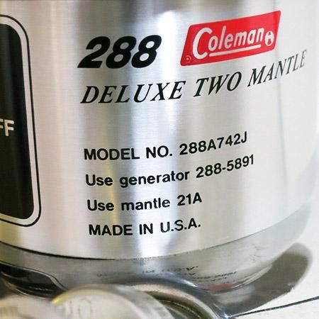 コールマン ランタン 288 DELUXE 限定メッキタンク(1991年5月 コールマン ランタン 288 DELUXE 限定メッキタンク(1991年5月