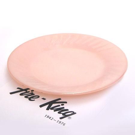 ファイヤーキング　ピンクスワール　ディナープレート 10枚セット ファイヤーキングより、スワール ディナープレートです。