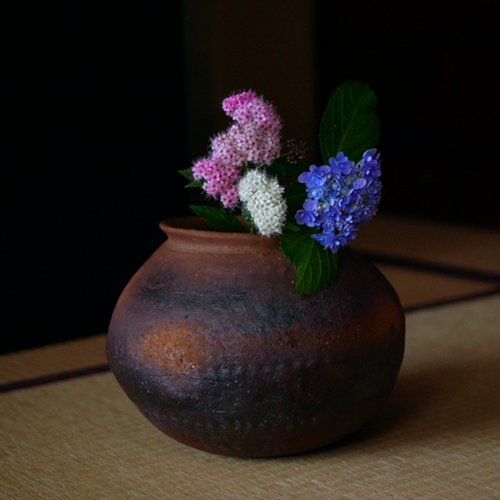 琵琶湖土焼締壺