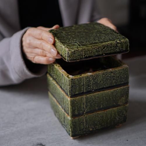 織部重箱 陶芸家 金本卓也【Galleryてとて】|食器 織部重箱 陶芸家 金本卓也【Galleryてとて】|食器