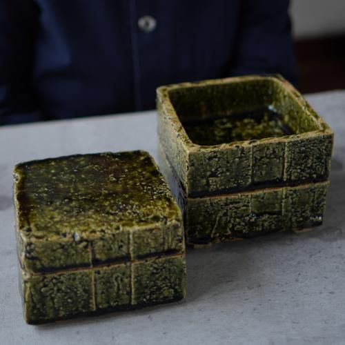 織部重箱 陶芸家 金本卓也【Galleryてとて】|食器 織部重箱 陶芸家 金本卓也【Galleryてとて】|食器
