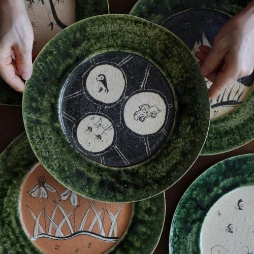 織部27cmリム皿 澤克典【Galleryてとて】