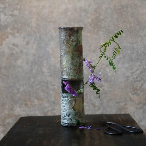 伊賀花入れ新品 伊賀掛花入（共箱付） 新歓嗣【Galleryてとて】