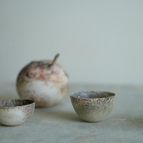 白磁窯変盃 陶芸家_松本治幸【Galleryてとて】