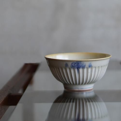 彫花紋鎬飯碗 陶芸家 鈴木まどか【Galleryてとて】