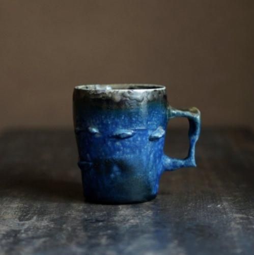 備前窯変蒼マグカップ 馬場隆志【Galleryてとて】